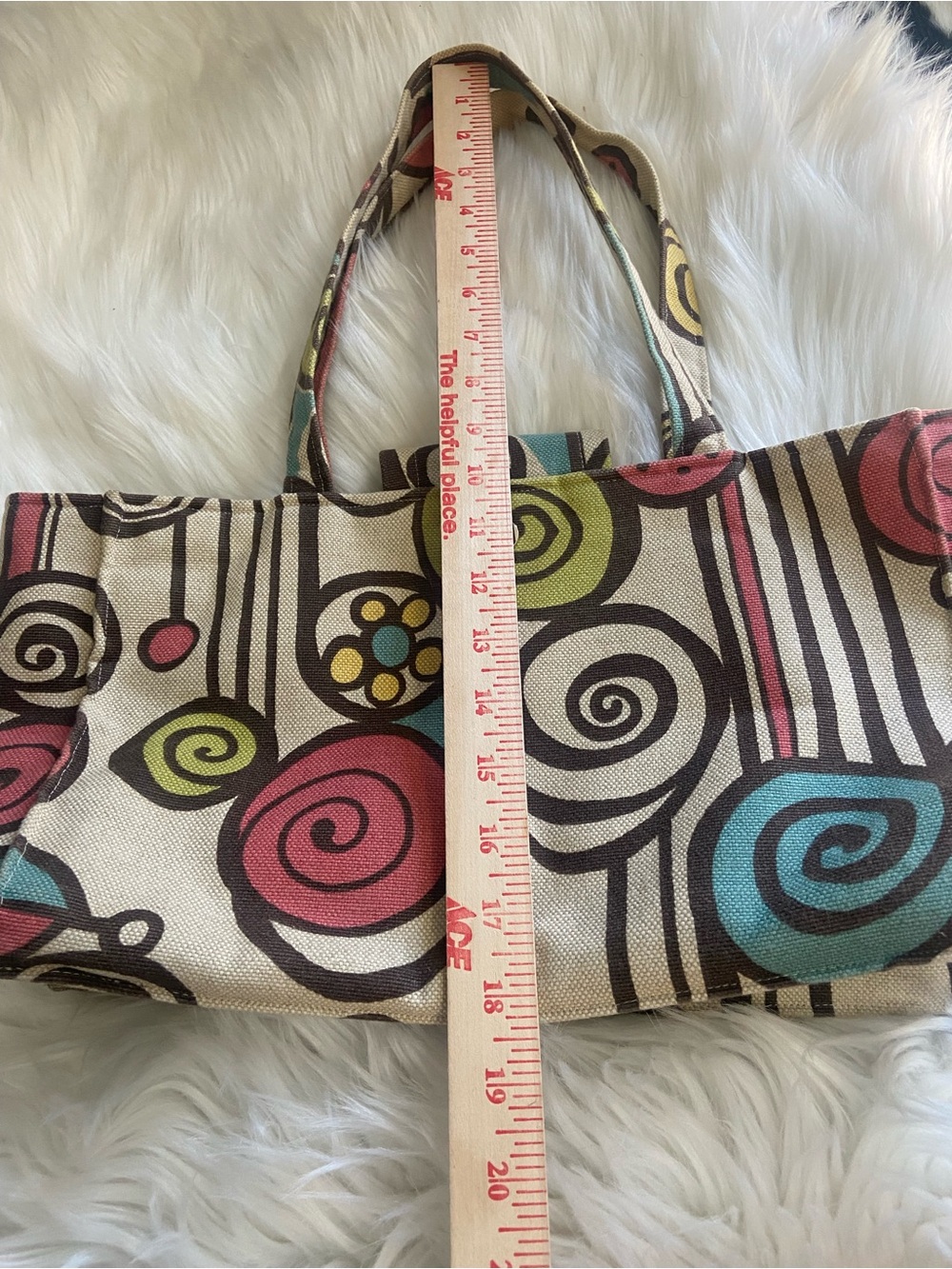 Handmade by “The Purse Lady” Canvas Patterned Tote Bag in Multi-Colors - Picture 9 of 9